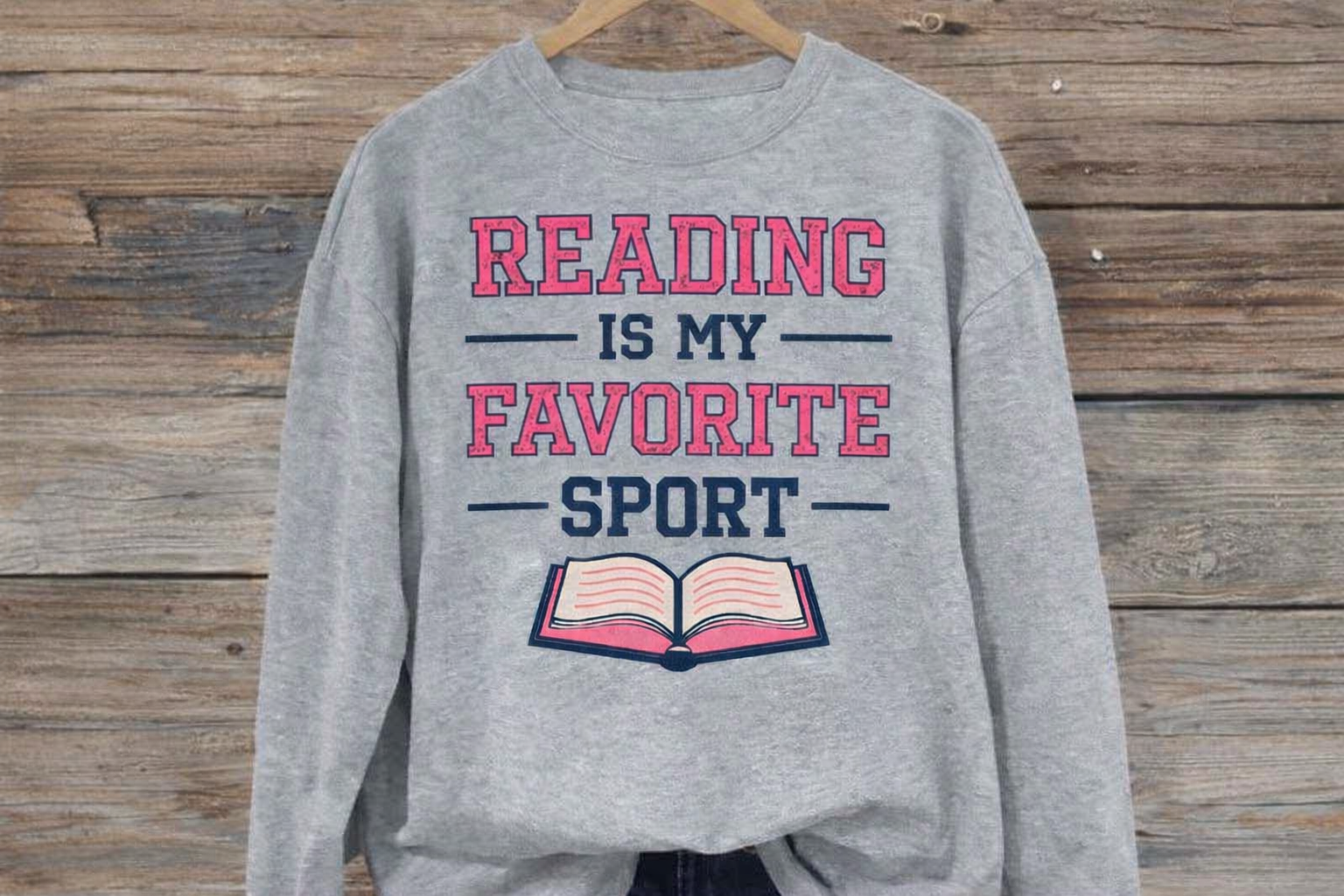 Reading Is My Favorite Sport Crewneck Sweatshirt